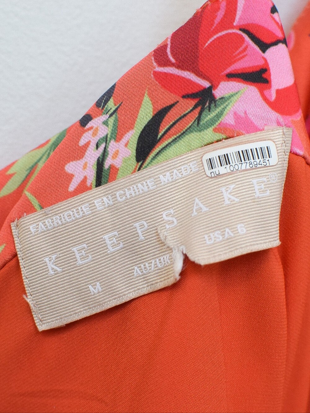 Anthropologie Keepsake Floral Midi Dress Pink Coral Sz M Cocktail Boho Romantic - Picture 10 of 14